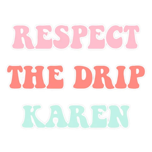 SMJ Designs Respect The Drip Karen Funny Meme Trending Gift Pink Orange Green Sticker Vinyl Waterproof Sticker Decal Car Laptop Wall Window Bumper Sticker 5