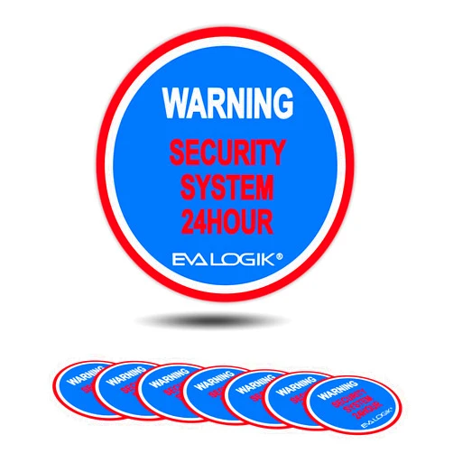 EVA LOGIK Home Warning Security System Stickers,Home Protection Warning,Round Door & Window Alarm Decals, 2.8 X 2.8 Inch Vinyl Stickers-8 Pack