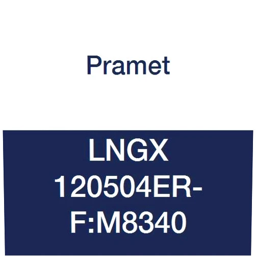 Pramet LNGX 120504ER-F:M8340 Carbide Insert for Econ LN Milling Cutter, Stainless Steel and Super Alloy (P40,M30,S30), LNGX Style, 4 Cutting Edges, Finishing, .016