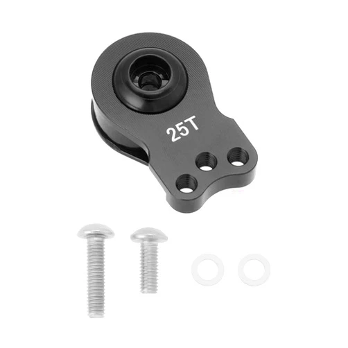 LT Easiyl Aluminum Alloy 25T Servo Saver 3 Holes Adjustable Hi Torque Servo Horn 25T Adjustable Arm for 1/8 1/10 Remote Control Car Boat Helicopter, Black