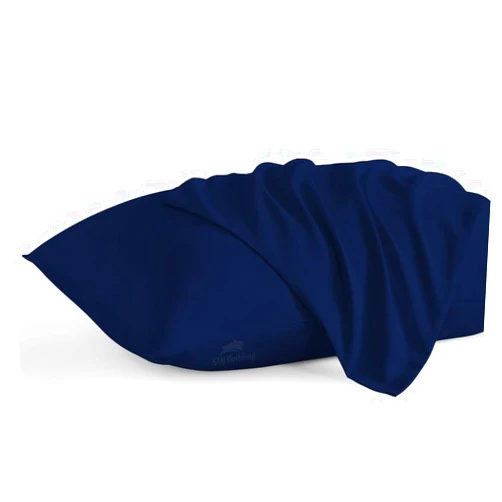 Niimo Pure Egyptian Cotton 600TC Youth Pillowcases Zippered 16x22 Travel Pillow Case Set of 2, Super Soft Pillow Cases Zipper Closure 16x22 Inch - Navy Blue Solid
