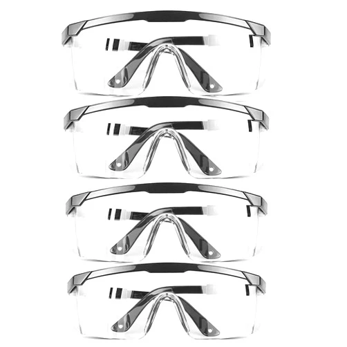 HPYNPES Safety GlassesClear Anti-Fog Goggles Over-Spec Glasses Protective Eye Wear Industrial Approved Wide-Vision（4 PACK）