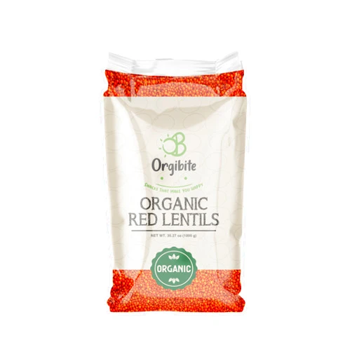 Orgibite Organic Red Lentils | Gluten Free | Healthy and Sugar Free, Gluten Free, Non GMO Red Lentils | 35.27 Oz (Pack Of 1)