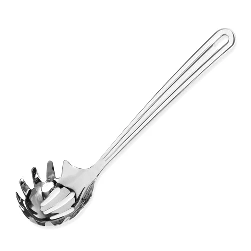 HIFIND New Upgraded 12 inch Stainless Steel Spaghetti Server Spoon with Teeth - Pasta Fork Pasta Server Noodle Spoon Heavy Duty Cooking Utensils Classic Dishwasher Safe 1Pc