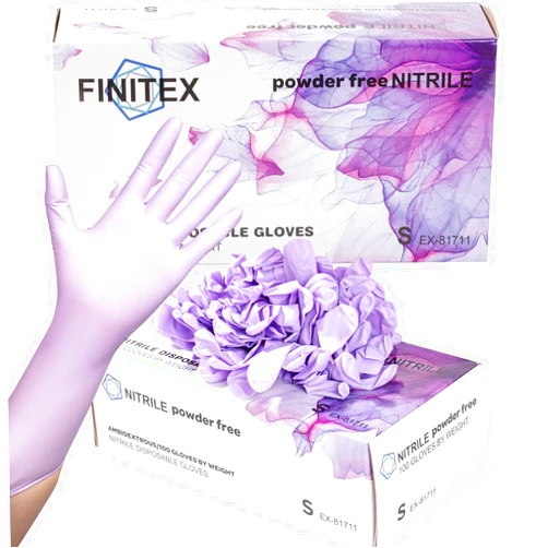 FINITEX Nitrile Disposable Latex Free Gloves Purple - 5mil 100PCS Latex/Powder Free 12inch Cleaning Medical Exam Food Gloves
