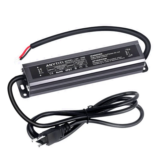 ANYTITI LED Driver,LED Power Supply IP67 Waterproof Output 30W DC12V 2.5A 3-Prong Plug 4.5feet (12V 30W)