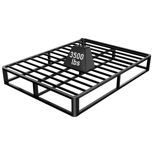 Firpeesy Upgrade Anti Bending and Round Corner Legs 10 inch Metal Full Bed Frame 3500 LBS Heavy Steel Slats Support Platform Bed Frames No Box Spring Needed Platform Noise Free Easy Assembly