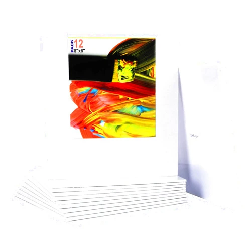 Laoife Canvas Panels Painting Board-8x8 Inch 12 Pack Artist Blank Canvas Boards for Painting, Suitable for Oil and Acrylic Painting