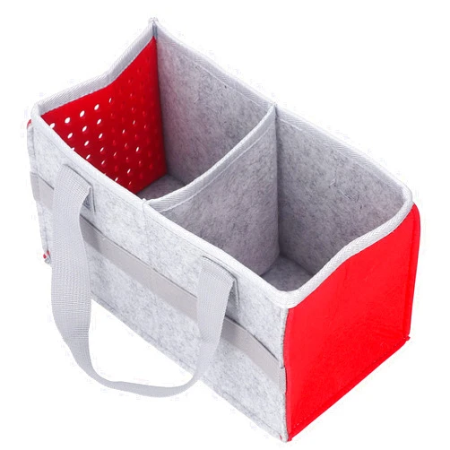 Banapoy Carrying Case for Toniebox Starter Set, Large Felt Cloth Portable Organizer Case Travel Storage Carrying Bag with Handle for Tonies Audio Player and Figures, Outdoor Hand Bag (Red)
