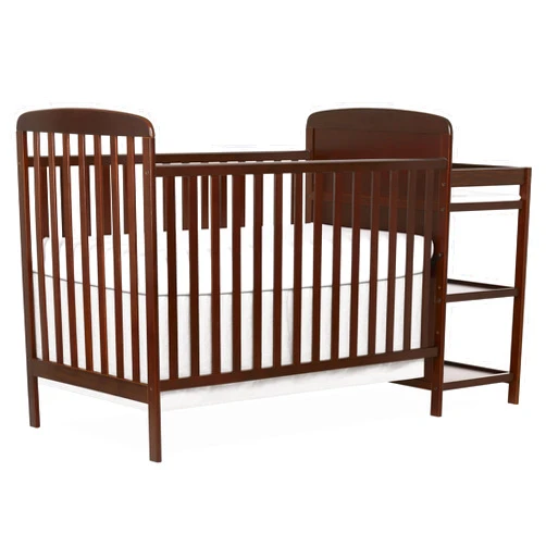 Dream On Me Anna 3-in-1 Full-Size Crib and Changing Table Combo in Espresso, Greenguard Gold Certified, Non-Toxic Finishes, Includes 1