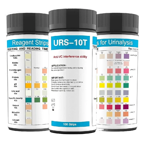 Palinoia URS 10-in-1 Urine Test Strips 10 Parameters Testing UTI, Urinalysis for Ketosis, pH, Protein, Kidney and Liver Function, 100 CT
