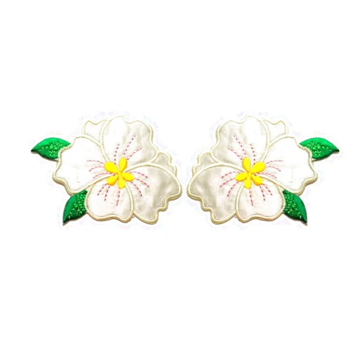 NiPitShop Beautiful flowers Patch Nipitshop Patches Iron On White Jasmine Flowers Patch Embroidered Flower Sew On Patch Applique Patch Clothings Jeans Skirt Vests Scarf Hat Backpacks Patches for Men Women Boys Girls Kids