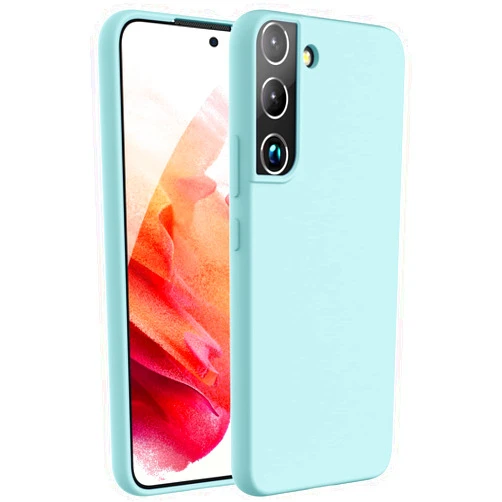 ZUSLAB Phone Case Compatible with Samsung Galaxy S21 FE 5G 2022, Soft Slim Fit Liquid Silicone Shockproof Bumper Anti-Scratch Full-Body Protective Cover Mint Green