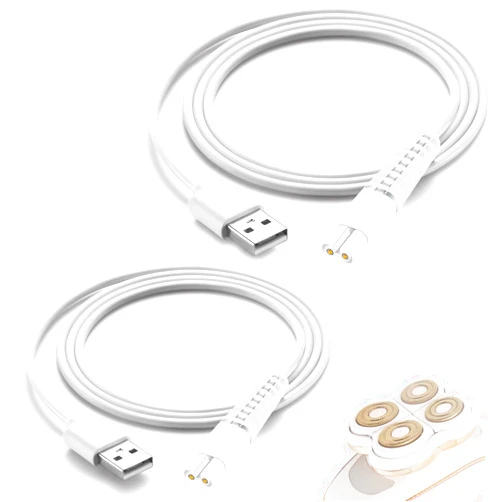 ATUOE Charging Cable Replacement for Flawless Legs Shaver, 2 Pack Power Cord Electric Trimmer Charger Cable Charger Cord for Finishing Touch Flawless Legs Hair Remover Electric Shaver for Women, White