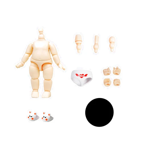 YMY DOLL YMY 2.24 Inch Mini Doll Body BJD Cute Body for GSC nendoroid Head YMY Mini Doll Head （Normal White）