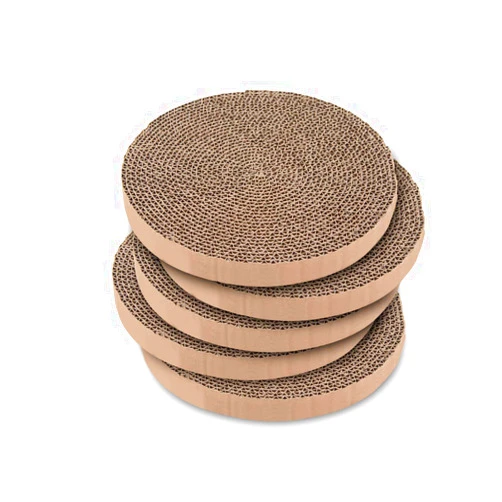 Best Pet Supplies Scratch and Spin Cat Scratcher Replacement Pads for Active Play, Natural Recycled Corrugated Cardboard, Supports Pet Behaviors, Relieves Stress - 5 Count