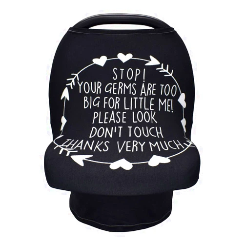 Terriboo Nursing Cover for Newborn Breastfeeding Multi Use Infant Stroller Canopy Unisex Baby Car Seat Cover High Chair Cover Shopping Cart Cover for Baby Boy and Girl (Black)