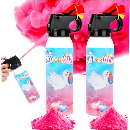 QIYVLOS Gender Reveal Fire Extinguisher, 2 Pack Baby Girl Gender Reveal Ideas Party Decor, Biodegragable Gender Reveal Party Supllies (Medium)