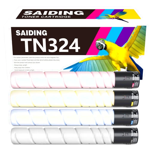 SAIDING Compatible TN324 Toner Cartridge Replacement for Konica Minolta Bizhub C258 C308 C368 Series Black 27000 Color 25000 Pages 4 Pack