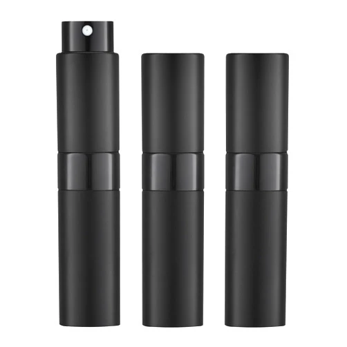 LISAPACK 8ML Atomizer Perfume Spray Bottle for Travel (3 PCS) Empty Cologne Dispenser, Portable Sprayer (Black)
