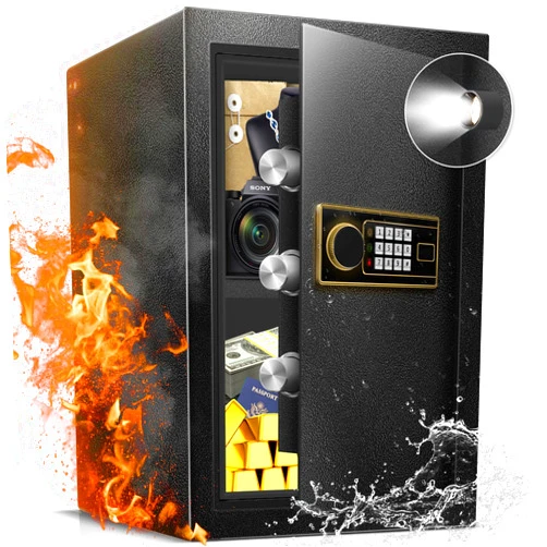 Fdsutvit 2.2 Cu Ft Safe Box for Home - Steel Lock Box for Office & Home Security, Digital Electronic Keypad, Alarm System & Removable Shelf, Safety Box for Documents Money Jewelry Gun Laptop