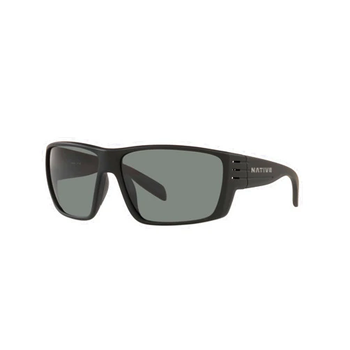 Native Eyewear Native Man Sunglasses Matte Black Frame, Grey Lenses, 66MM