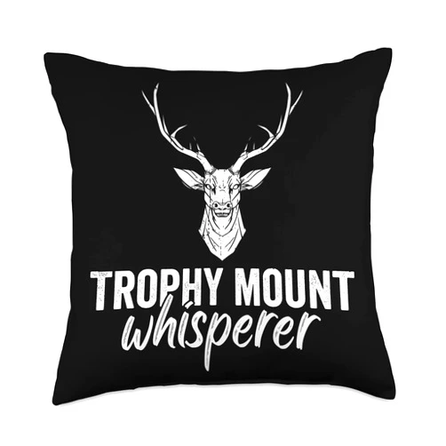 Taxidermy Hunting Trophy & Animal Mounting Designs Professional and Taxidermy Hunting Trophy Throw Pillow, 18x18, Multicolor