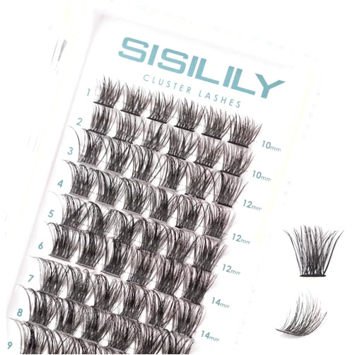 SISILILY Lash Clusters Individual Lashes DIY Eyelash Extensions 72 Pcs C D Curl Mega Volume Eyelash Clusters Extensions Wispy Natural Lashes Easy to Apply (S17-10-16MIX)