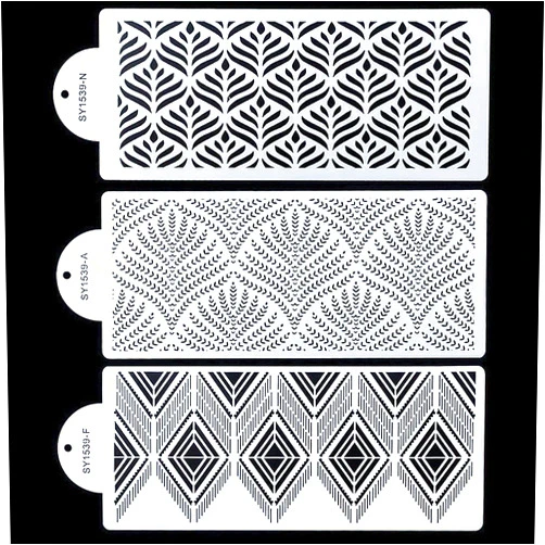 RAYNAG 3 Pcs Cake Decorating Stencils Mold Plastic Templates Spray Floral Cake Molds Cookie Fondant Dessert Decorating Molds Side Baking Mesh Stencil