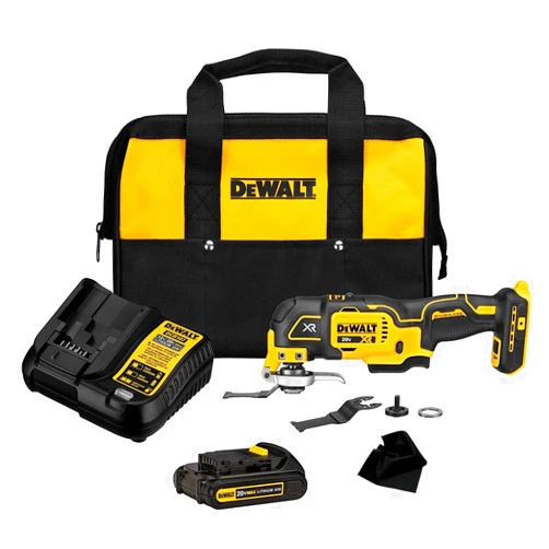 DEWALT 20V MAX XR Cordless Multi Tool, Brushless Motor, 3-Speeds, Oscillating, 6 Piece, Wood Cutting Blade, Wood/Metal Blade, Universal Accessory Adaptor, (DCS356C1 +) with Kwalicable Cleaning Cloth