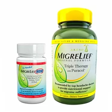 MigreLief® Nutritional Support Kit for Migraine & Headache Sufferers - MigreLief Original Daily Formula + MigreLief-Now Fast-Acting/As-Needed Formula - Supplement Bundle Pack - 1 Month Supply