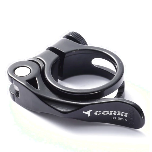 Corki Cycles 31.8MM Quick Release Bicycle Seatpost Clamp, Sandblasting Anodised Aluminum Alloy Black KC89