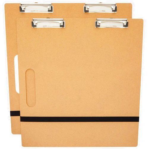 Bright Creations 2-Pack Artist's Drawing Sketch Boards, Large Art Clipboard with Left-Side Handle Holes & Paper Holding Rubber Bands, Portable Drafting Boards for Home, Office, Studio, Field(18x18