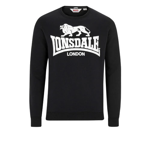 Lonsdale Men´s Slim-Fit Black Crew Neck Sweatshirt Sweater Size 3XL (Slim-Fit)