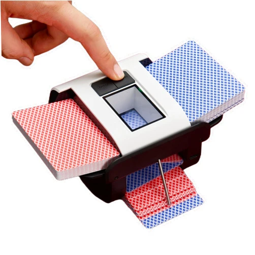 CUIYKAI 1-2 Deck Automatic Card Shuffler, Rechargeable 2000mAh Electric Card Shuffler 2 Deck for UNO, Poker, Phase 10, Skip-Bo, Texas Hold'em, Blackjack, Cards Game