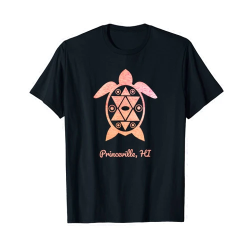 Proud Hawaiian Ocean Lovers Princeville, HI Geometric Pink Tribal Save The Sea Turtle T-Shirt