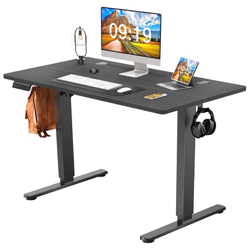 FIVESHOW Electric Height Adjustable Standing Desk,Sit to Stand Ergonomic Computer Desk(Black, 48'' x 24