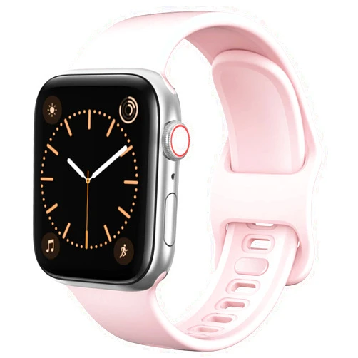 Dualwish Sport Bands Compatible with iWatch Bands 38mm 40mm 42mm 44mm for Women Men, Soft Silicone Wristband Strap for iWatch Series SE/6/5/4/3/2/1 (Flush-pink, 38/40/41MM)