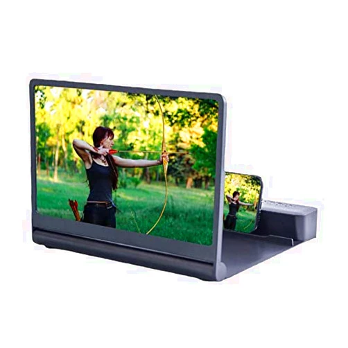 Generic Mobile Phone Magnifying Glass - 12 Inch Mobile Phone Screen Magnifying Glass with Two Speakers | Universal Foldable Screen Magnifying Glass for Movies, Videos, Reading, Games