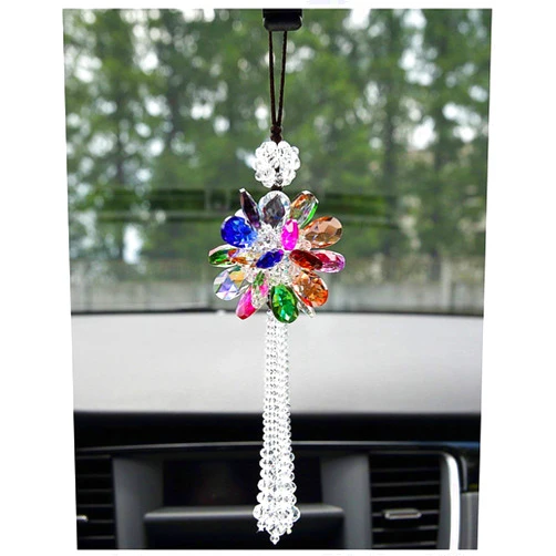 Duosuny Hanging Chandelier Crystals Ball Prisms Fengshui Suncatcher Rainbow Pendant Maker Car Charm (Color-B)