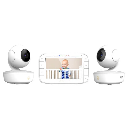 motorola MBP36XL-2 Portable Video Baby Monitor, 5-inch Color Screen, 2 Rechargeable Cameras with Remote Pan, Tilt, and Zoom, Two-Way Audio, and Room Temperature Display