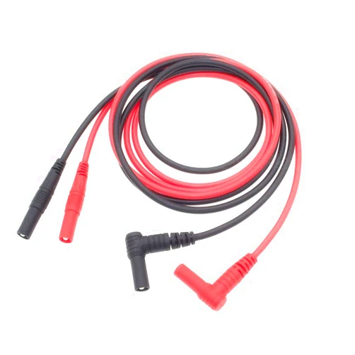 BLLNDX Digital Multimeter Test Lead BLLNDX 2PCS 1.2 m /47 inch 14 AWG Male Right Angle to Male Straight 4mm Banana Plug Connectors Meter Leads for Multimeter, Voltmeter, Clamp Meter Silicone Wires Adapter