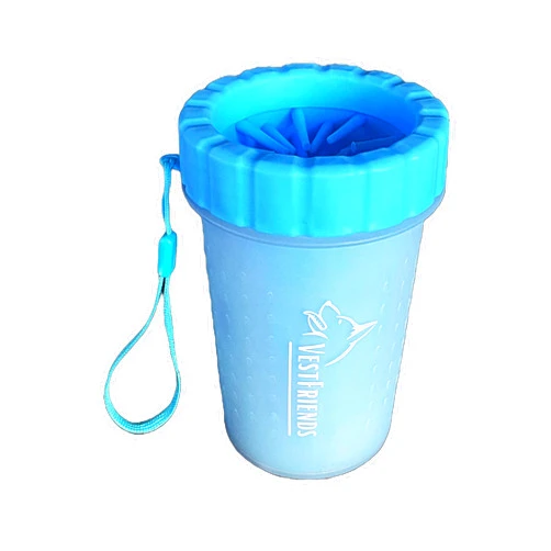 VestFriends Portable Dog Foot Cleaner - Feet Cleaner for Dogs - Paw Washer - Paw Plunger - Medium and Large Breed Paw Cleaner - Travel Friendly - Durable and Leak Free - For Indoor or Outdoor Use