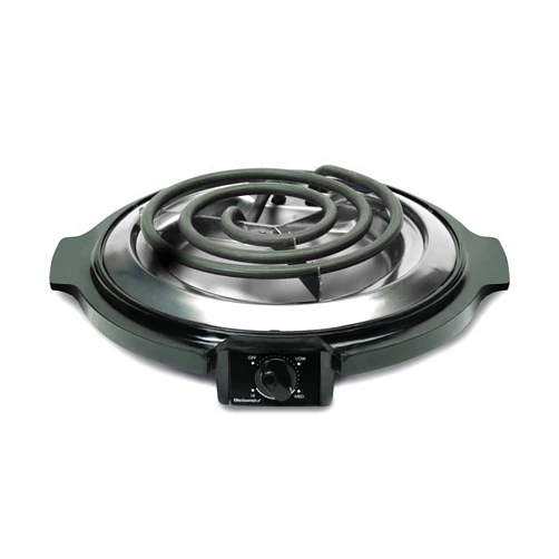Elite Gourmet ESB-300X Single Countertop Coiled Burner, 1000 Watts Electric Hot Plate, Temperature Controls, Power Indicator Lights, Easy to Clean, Black