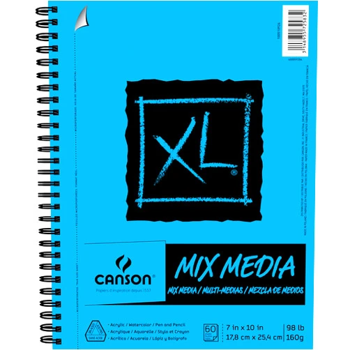 Canson 100510926 XL Mix Media Paper Pad, 98 Pound, 7 x 10 Inch, 60 Sheets 7