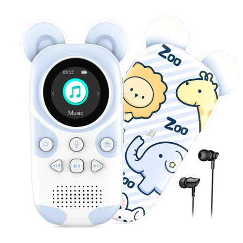 RUIZU 64GB Bluetooth MP3 Player for Kids, Cartoon Zoo Portable Music Player, Child MP3 Player with Bluetooth, Speaker, FM Radio, Voice Recording, Stopwatch, Pedometer, Expandable 128GB Micro SD Card