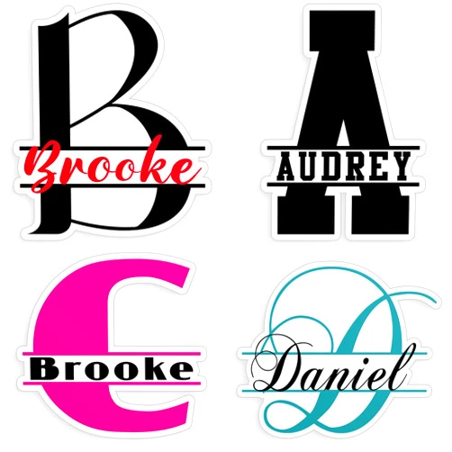 SOUTH9STICKER Custom Monogram Name Sticker, Personalized Name Initial Decals Waterproof Die-Cut Vinyl Stickers Name Sticker Decal, Custom Decal for Tumbler, Laptop, Personalized Gift, Kids Labels