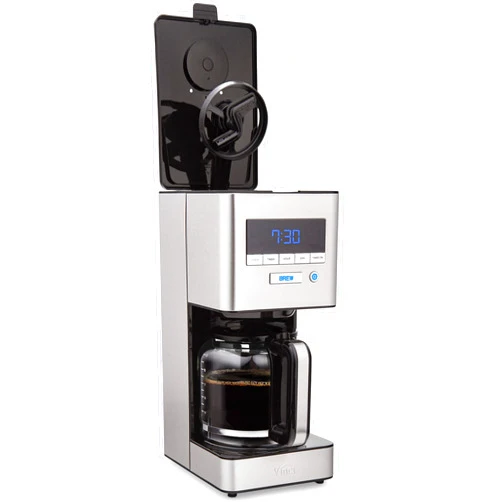 VINCI RDT Elite Spinning Sprayhead Coffee Maker | 12-Cup Programmable Coffee Brewer with Bloom Feature and Rotary Dispersion Technology | Black and Stainless Steel | Auto Shut-Off
