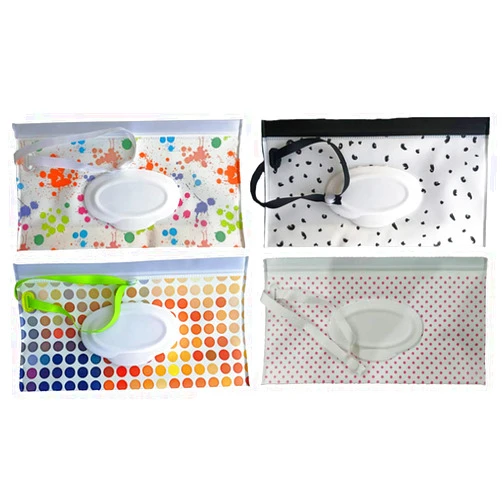 Mailaoqi 4 pack Reusable Eco Friendly Durable Portable Wet Wipe Pouch,Travel Wipes Bag Travel Wipes Dispenser Wipe Pouches Baby Wet Wipe Cases
