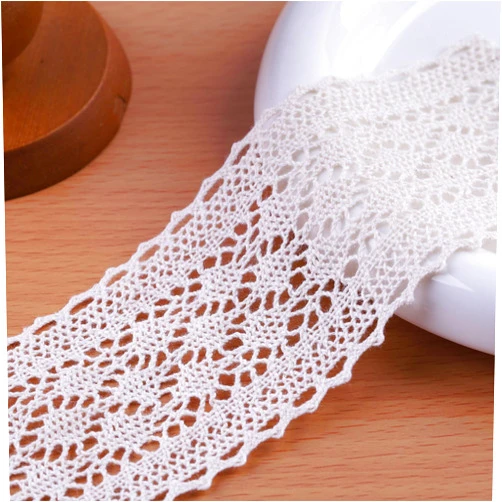DYSHIPEN 10 Yards x 2.1 Inch Lace Ribbon Vintage Lace Trim Crochet Cotton Lace Edge for Christmas Package DIY Sewing Wedding Bridal Dress,Crafts and Sewing (Beige)